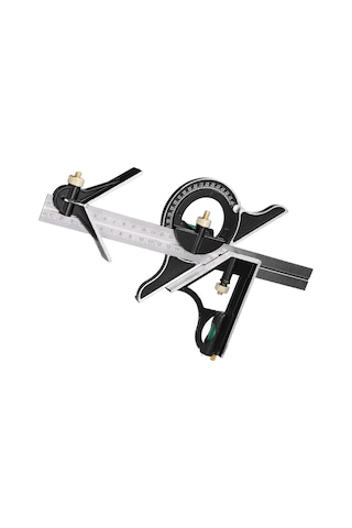 Yifomall Ahşapçı İçin 300mm Çok Fonksiyonlu Kombine Açı Ölçer Seti - Paslanmaz Çelik Profesyonel Ölçüm Aracı Kartlı Paket