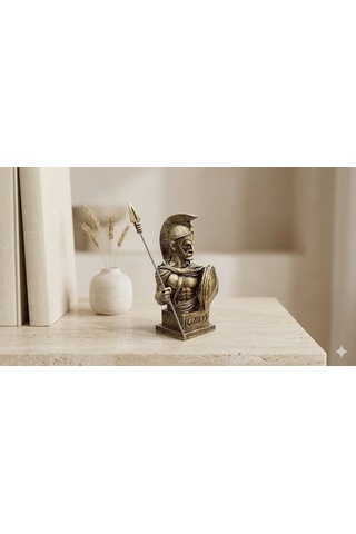 Leonidas Büstü 15 Cm Sparta Kralı Dekoratif Mitolojik Heykel, Tarihi Masaüstü Biblo