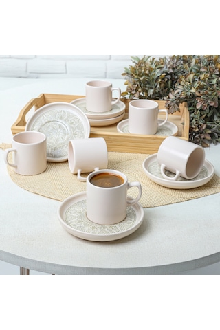 Keramika Groundlace Nordic Kahve Takımı 12 Parça 6 Kişilik 21501