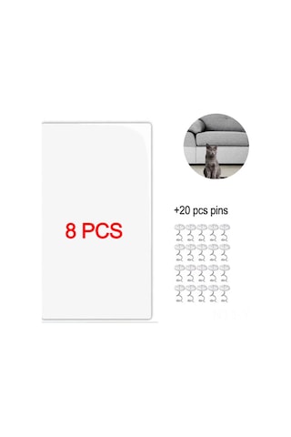 Geekyou Kedi Tırmalama Koruyucu Bant - Transparent Pvc Masa/koltuk Koruması, Kesilebilir, Kalıcı Tutuculu, Ev Eşyalarını Korur 10/8 Adet