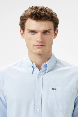 Lacoste Men's Regular Fit Button-down Collar Organic Cotton Shirt Blue Erkek Düğmeli Yaka Organik Pamuk Gömlek Mavi