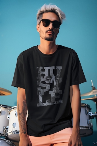 Stil X Yeni Sezon Oversıze Erkek T-shırt, Sizi Anlatan Tasarımlar Siyah-5