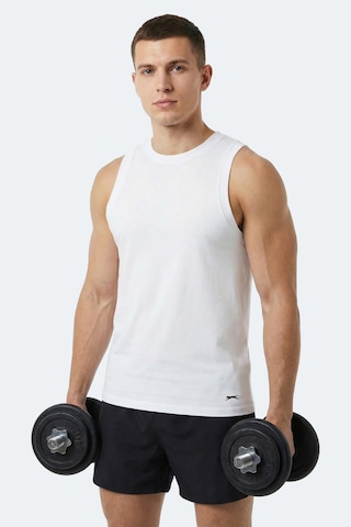 Slazenger Kulap Erkek Kolsuz Beyaz Tişört Beyaz