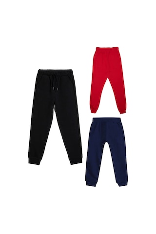 Mavi Boncukk Unisex Çocuk 3'lü Eşofman Altı Siyah-kırmızı-lacivert Mevsimlik Kız Erkek Çok Renkli