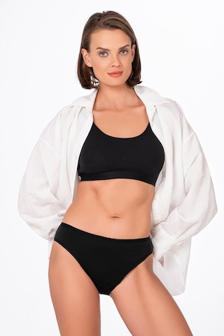 Likralı Daphne 40/1 Kalın Bikini Altı Siyah Külot Kompedan K6120-siyah Siyah