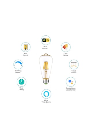 Bix Sl-03 6w Daylight A+ Akıllı Ampul Wifi Uzaktan Kontrol Dim Edilebilir Alexa Google Uyumlu E27 Sku: Smg8690010177650 Açık Kahverengi