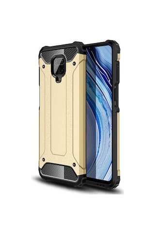 Noktaks - Xiaomi Uyumlu Xiaomi Redmi Note 9 Pro - Kılıf Çift Katman Zırh Tank Crash Military Kapak - Kırmızı