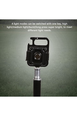 Urbannest Mini Led El Feneri, Şarj Edilebilir Anahtarlık Işığı, 4 Işık Modlu, Şişe Açacağı, Kamp, Yürüyüş, Muayene, Mıknatıs Tabanlı, Siyah Siyah