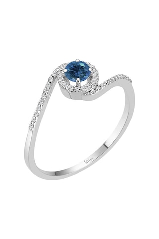 Sirius Pırlanta Ve London Blue Topaz Taşlı Romana Yüzük 0823R0180
