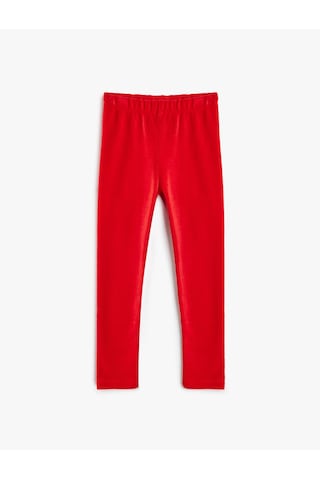 Koton Kadife Tayt Fitilli Beli Lastikli Pamuk Karışımlı Kırmızı 5wkg40033ak Kırmızı