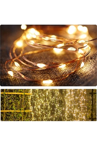 Novahub Bakır Tel Led Işık, 280 Işık 14 Dal 2m Bahçe Deko, Sıcak Beyaz Eu Fiş, Uzaktan Kumanda/güneş Enerjisi Diğer