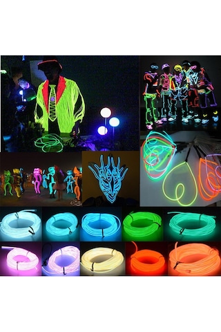 Sones Esnek Led Işık El Tel Dize Şerit Halat Parlayan Dekor Neon Lamba Usb Kontrol 3m Enerji Tasarruflu Maske Gözlük Parlayan Çizgi F277 Beyaz Işık