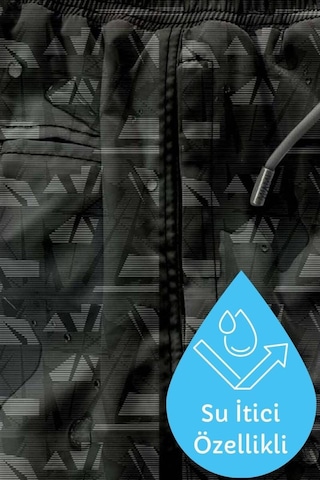 Uzun Boy Model Su İtici Özellikli Dijital Baskılı Erkek Plaj Deniz Şort Mayo 001