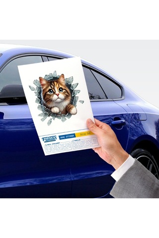 Fulcar Kedi Tasarımlı Araç Stickerı Bronz