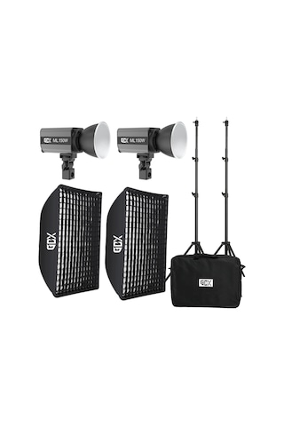 GDX ML150W BiColor LED Video Işığı İkili Set Çantalı Bowens Mount Profesyonel Sürekli Işık