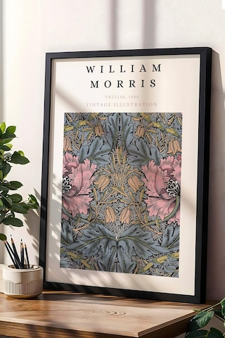 William Morris Trellis 1862 Çerçeveli Tablo - Eklektik Tarz Duvar Dekoru