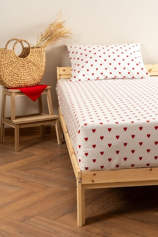 Soley Mix & Match Hearts %100 Pamuk Tek Kişilik Çarşaf Seti Gri