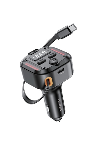 Ven-dens Vd-fm011 Bluetooth 5.3 Araç Fm Transmitter Cihazı, 40,5 W Toplam Çıkış, 75 Cm Geri, Siyah