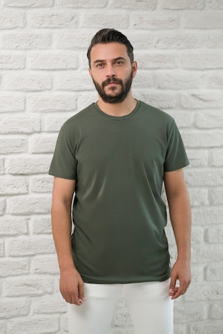 Paul Martin Slimfit Fit Bisiklet Yaka Rayon Kumaş Full Likralı T-shirt Yeşil