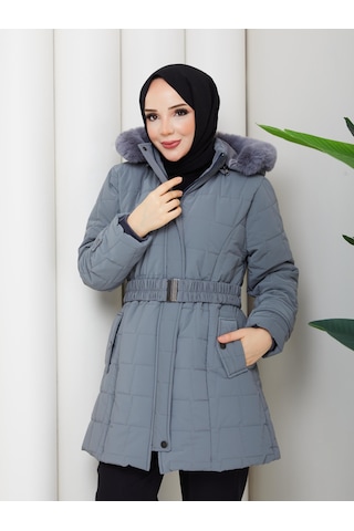 Eslemnur Nova Kumaş Şişme Mont 85cm Füme