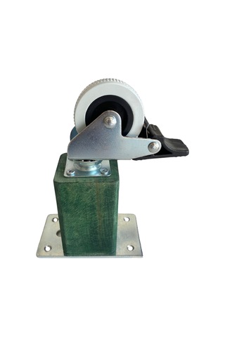 Kale Ahşap Tekerli Ayak Mobilya Masa Ve Dolap Tekerli Ayağı Frenli 15cm Yeşil 1 Adet Kayın Yeşil