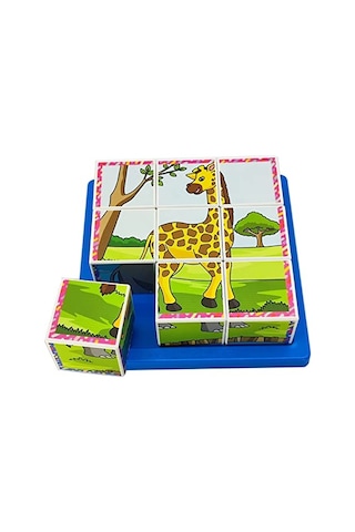Safari Hayvanları 3d Puzzle - 9 Küp 6 Yapboz