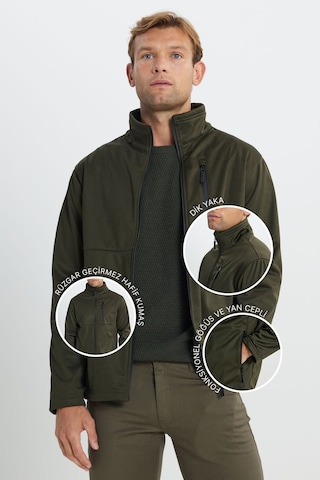 AC&Co / Altınyıldız Classics Erkek Hakı Sıcak Tutan Comfort Fit Rahat Kesim Dik Yaka Mont Haki