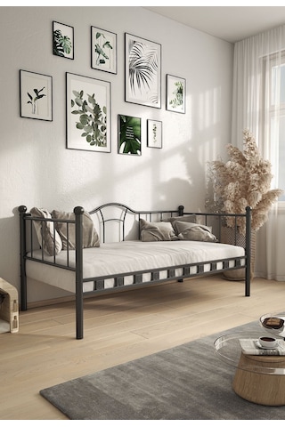 Missidea Kamelya Sedir Metal Siyah Karyola 90x190 Cm 90 x 190 CM