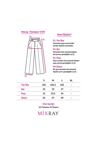 Mixray 4789 Kadın Leopar Biyeli Havuç Pantolon Vizon
