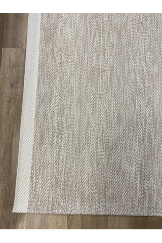 Hoom Rugs 1147 Bej Krem Sisal Plus Jüt Halı Siyah