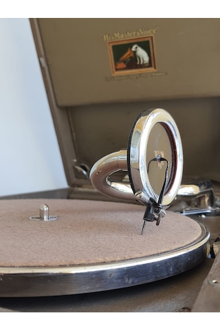 His Master'S Voice Antika Çanta Gramofon 074 Kurma Kolu Eksik