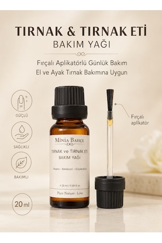 Minia Bahçe Tırnak Ve Tırnak Eti Bakım Yağı 20 Ml Fırçalı Aplikatörle Yoğun Bakım