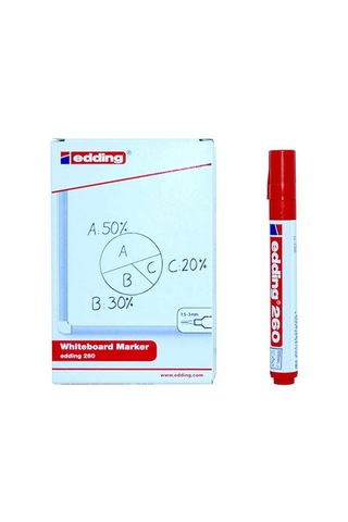Edding Beyaz Tahta Kalemi E-260 -kırmızı - 19 Adet Çok Renkli