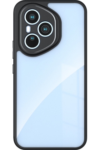 Honor 400 Pro Kılıf Kamera Korumalı Şeffaf Arka Yüzey Mkst New Roll Kapak - Siyah Siyah Siyah