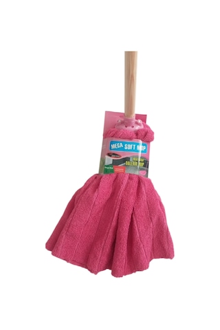 Mega Soft Xl Mikrofiber Paspas Büyük Boy Yedek Ucu Ve Ahşap Sapı Takım