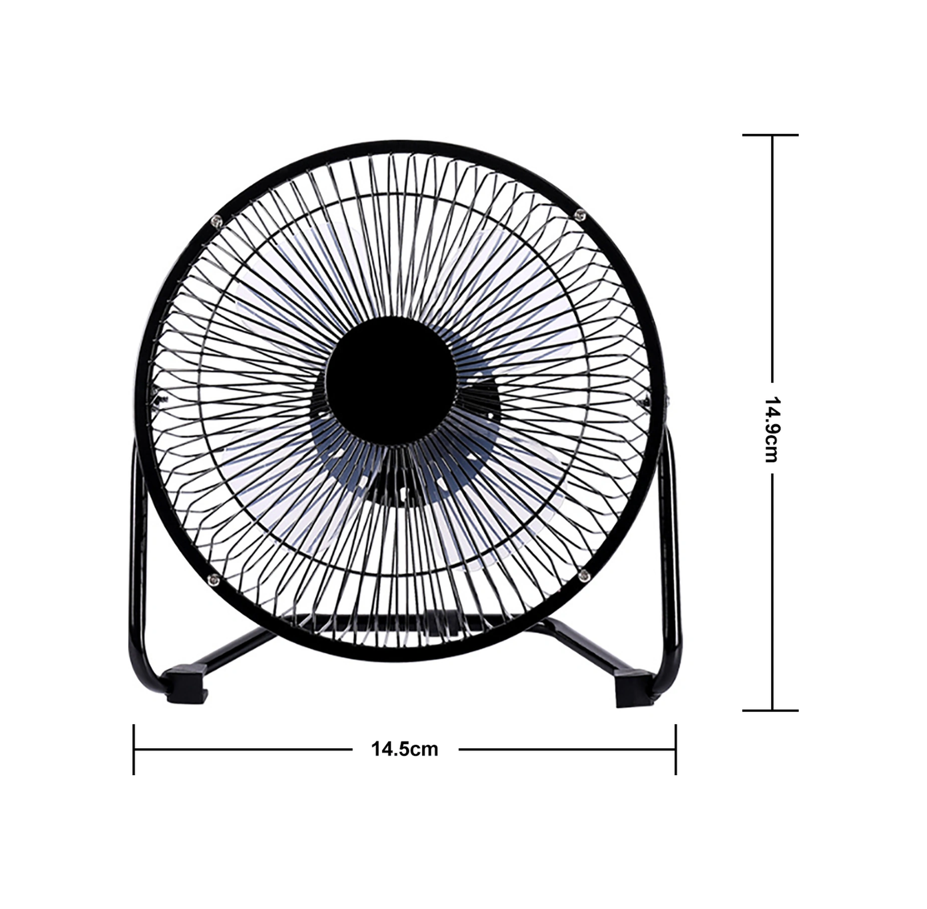 Moveevo Masaüstü Usb Metal Blades Fan - Ultra Sessiz 360 Ayarabilir Mini Soğutucu Siyah