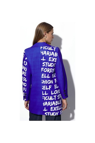 Hiccup Msn Oversize Krep Blazer Ceket Kobalt Mavisi