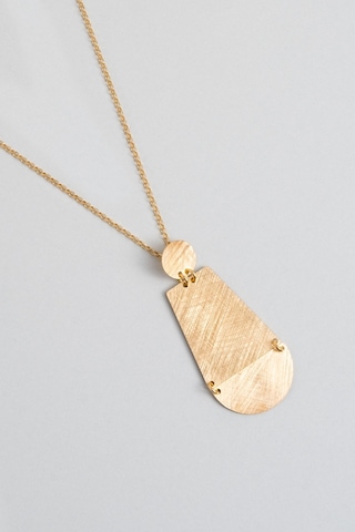 Kızıl Kum 18 Ayar Sarı Altın Kaplama 45 Cm Gümüş Tasarım Kolye