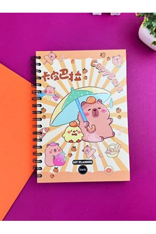 Mielibon Capybara Karakterli Tatlı Planlayıcı Konuşan Ajanda Turuncu