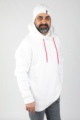 Unisex Kapüşonlu Polar Beyaz