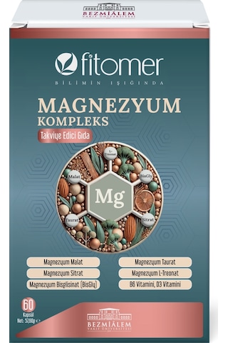 Fitomer Magnezyum Komplex Takviye Edici Gıda 60 Kapsül Fitomer Magnezyum Komplex Takviye Edici Gıda 60 Kapsül