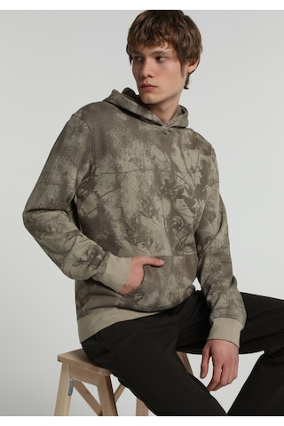 Colin's Colins Regular Fit Kapüşonlu Baskılı Erkek Yeşil Sweatshirt Cl1082541 Q1.v2 Lkh Açık Haki