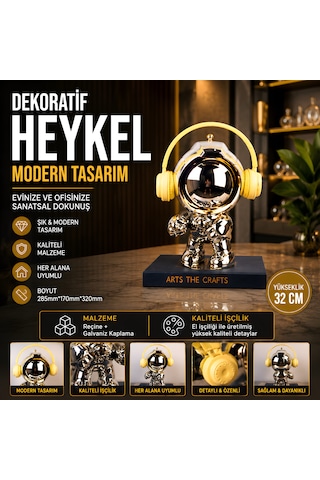 Dekoratif Astronot Heykelcik Sarı