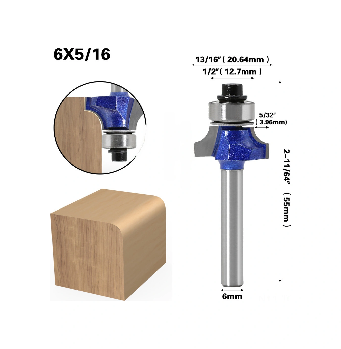 Skycity Ahşap İşleme İçin Profesyonel R Köşe Freze Aleti - Keskin Ve Hassas Kesimler İçin Dayanıklı Uç Parça 6 5/16