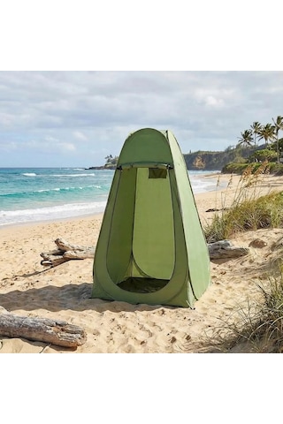 Buffer Tek Kişilik Yarı Otomatik Portatif Giyinme Kabini Çadırı Plaj, Kamp, Duş Ve Soyunma Kabini Outdoor Çadır 120x120x190 Cm Sarı