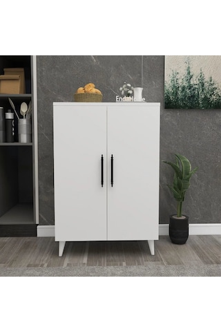 Reyo Home Enda 3 Raflı 2 Kapaklı Çok Amaçlı Dolap Beyaz