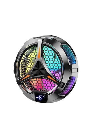 Tenfowee X42 Manyetik Soğutucu - Geniş Alanlı Hızlı Soğutma, Led Sıcaklık Göstergeli Tablet Soğutma Sistemi Siyah