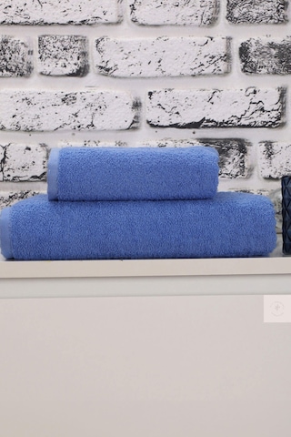 2 Parça Kadın / Erkek Banyo Duş Hamam Havlu Seti 90x150 Cm %100 Pamuklu Mavi