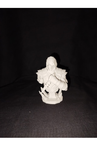 3d Baskı Sub-zero Büstü - Mortal Kombat Figürü Biblo - Boyanabilir Ham Beyaz