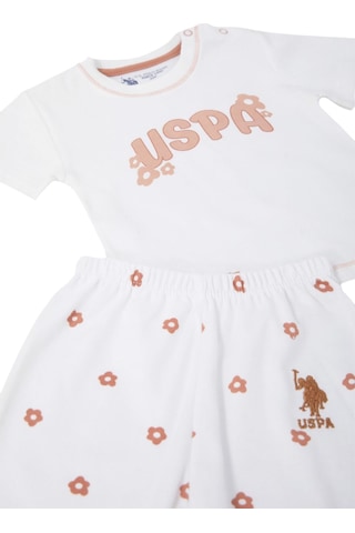 U.S. Polo Assn. Krem Bebek T-shirt Takım Krem